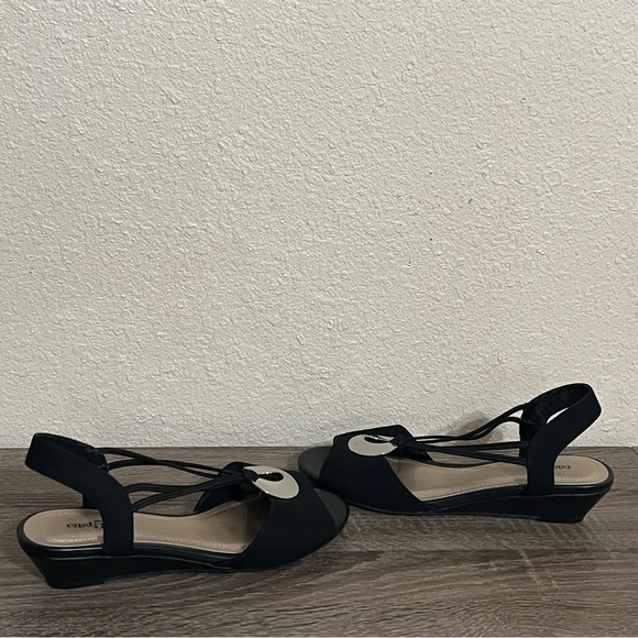 East 5th Ravena Black Wedge Sandals - Picture 6 of 12